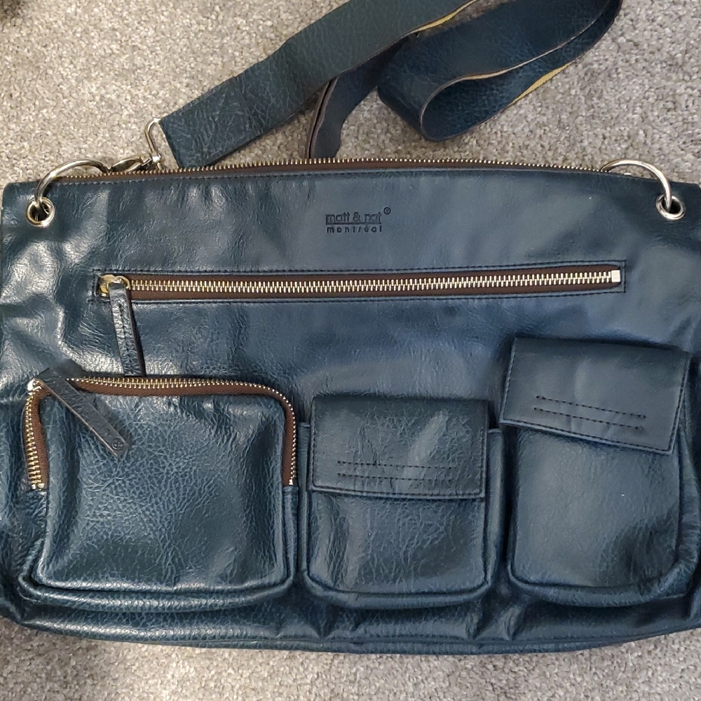 Matt & Nat Dark Teal Messenger Bag - Picture 1 of 1